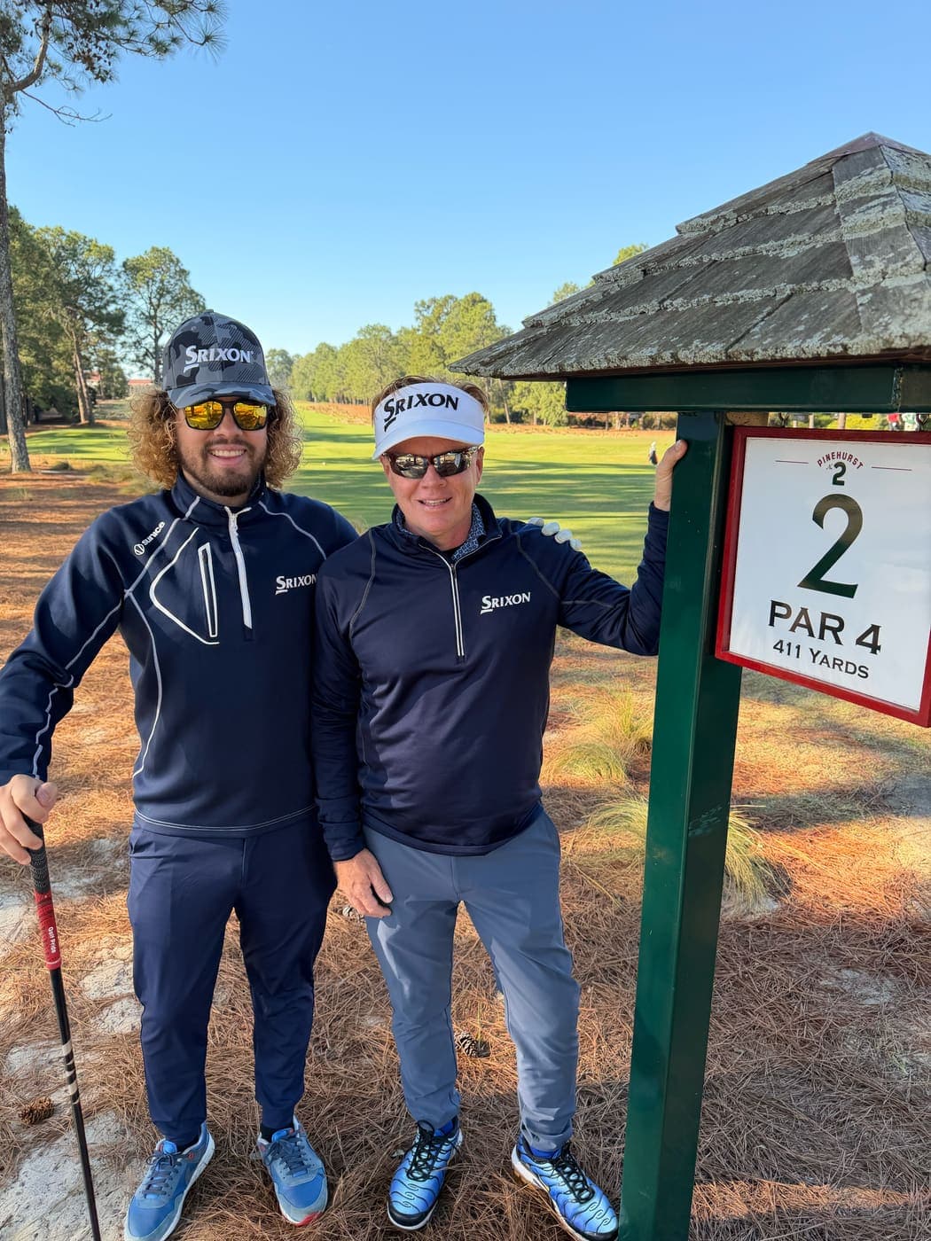 Jose and his father beside the second tee at Pinehurst No. 2